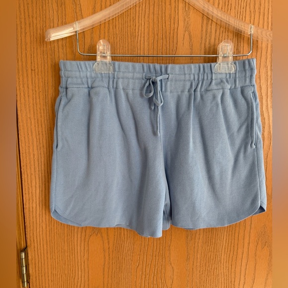 Zara Pants - ZARA Light Blue Ribbed Drawstring Mid-Rise Athleisure Athletic Shorts Size M